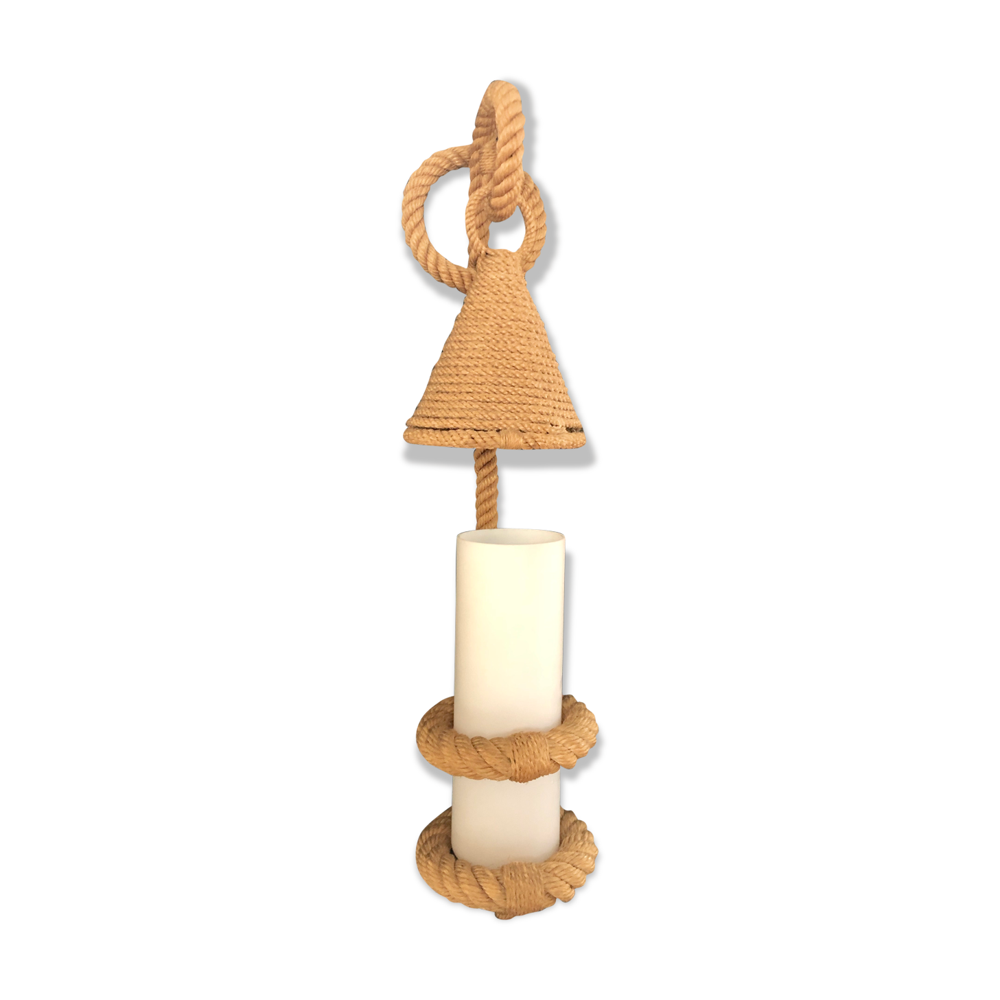 Artisanal rope wall lamp from the 60