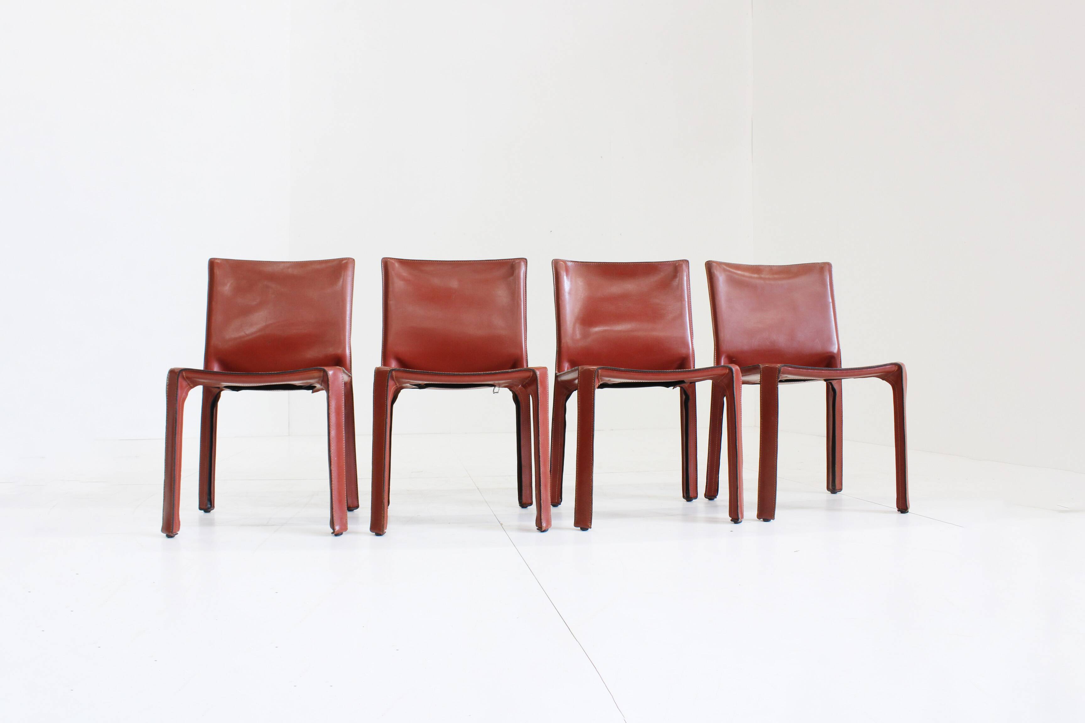 Cassina Cab 412 dining Chairs by Mario Bellini Italy , set of 4