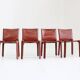 Cassina Cab 412 dining Chairs by Mario Bellini Italy , set of 4