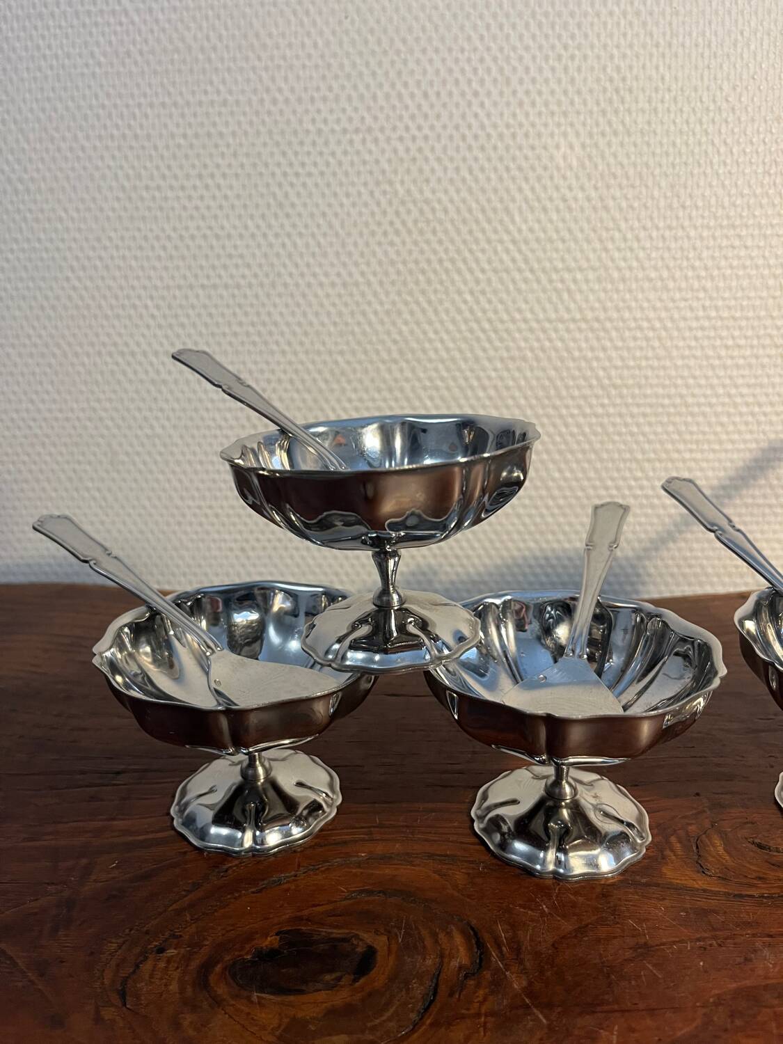 Stainless steel ice cream sorbet cup with spoon
