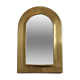 Miroir mural arche en laiton poli, patiné, artisanat marocain, 43 x 28 cm