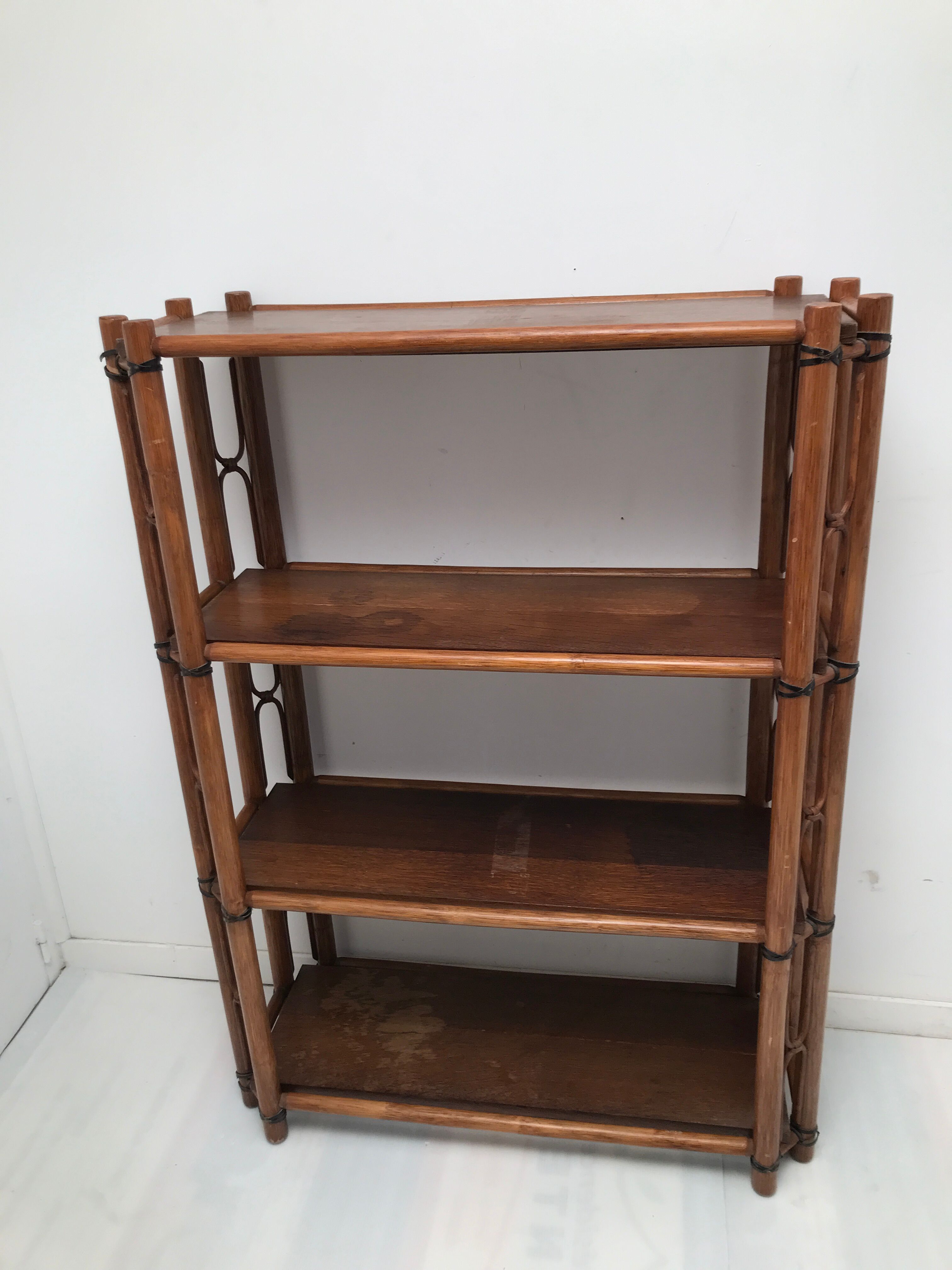 Bamboo and vintage leather storage