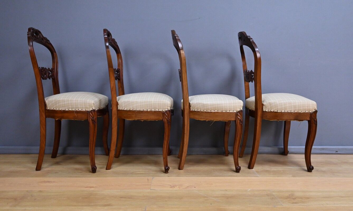 Set of 4 mahogany chairs, Napoléon III period - second half of the 19th century.