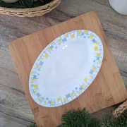 Ravier / Yellow and blue aperitif plate the Amandinoise
