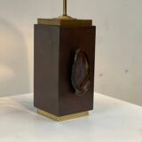 Vintage brass agate table lamp, 1970s