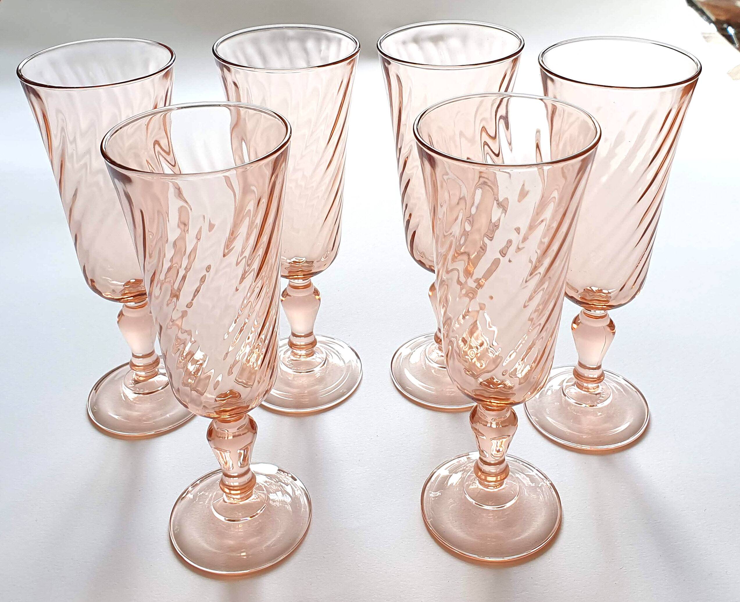 Champagne flutes rosaline swirl arcoroc luminarc