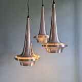 Lustre cascade Space Age en aluminium brossé, années 1960-70
