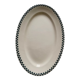 Plat de service damier terre de fer Salins