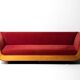 Sofa 'Primafila' en velours rouge par Molteni