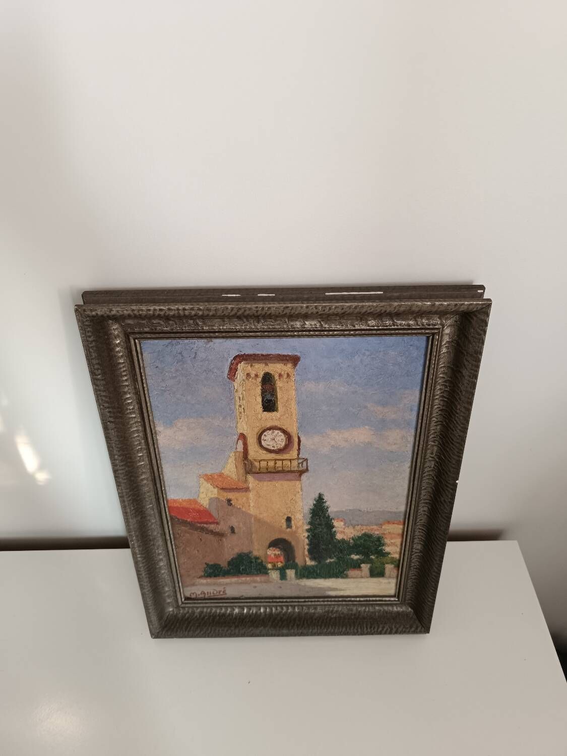 Tableau de paysage représentant le sud de la France signé M. André