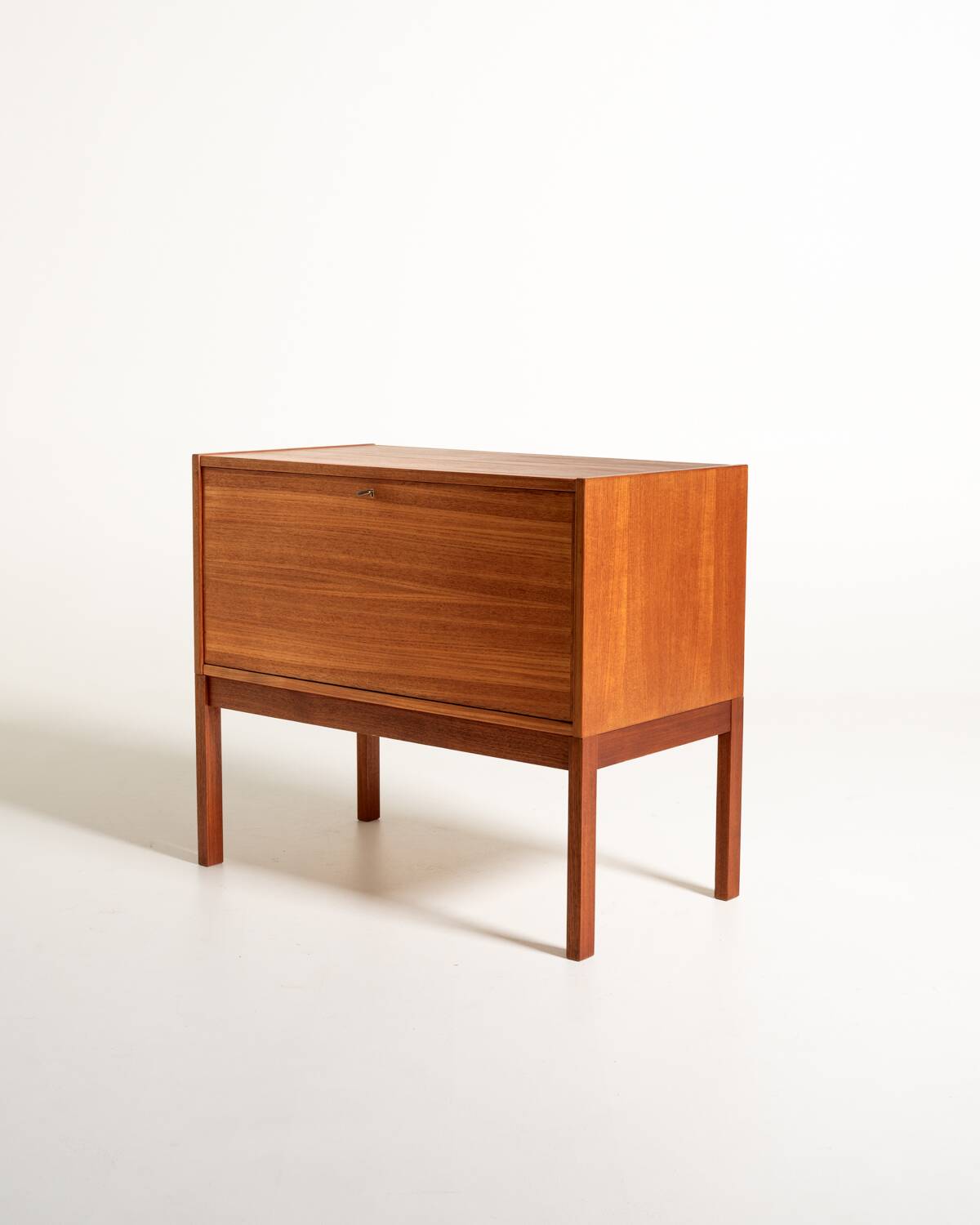 Teak Bar Cabinet with Drop-Down Door, Scandinavia, 1960s