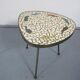Vintage mosaic and brass table, 1950 s