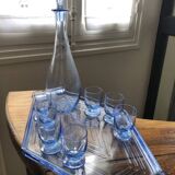 Carafe, glasses, tray