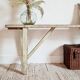 Banc de ferme ancien patine vert d'eau