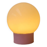Opaline glass ball table lamp 1970