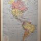 Lithographie et carte sur l'Amérique de 1928