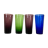 4 colored glass glasses