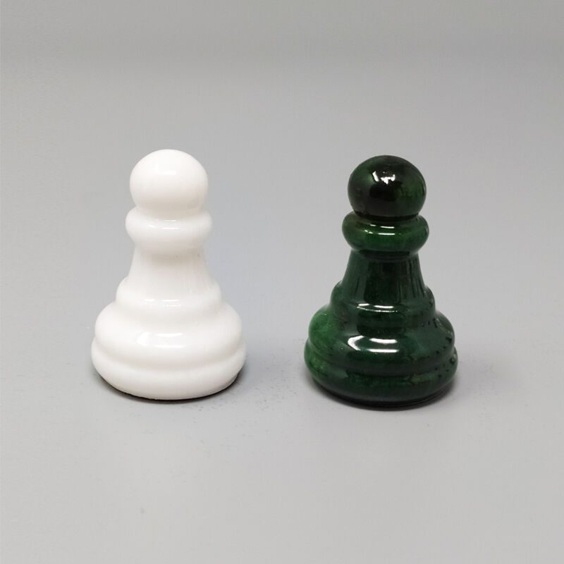 Chess set in volterra alabaster handmade made in italy