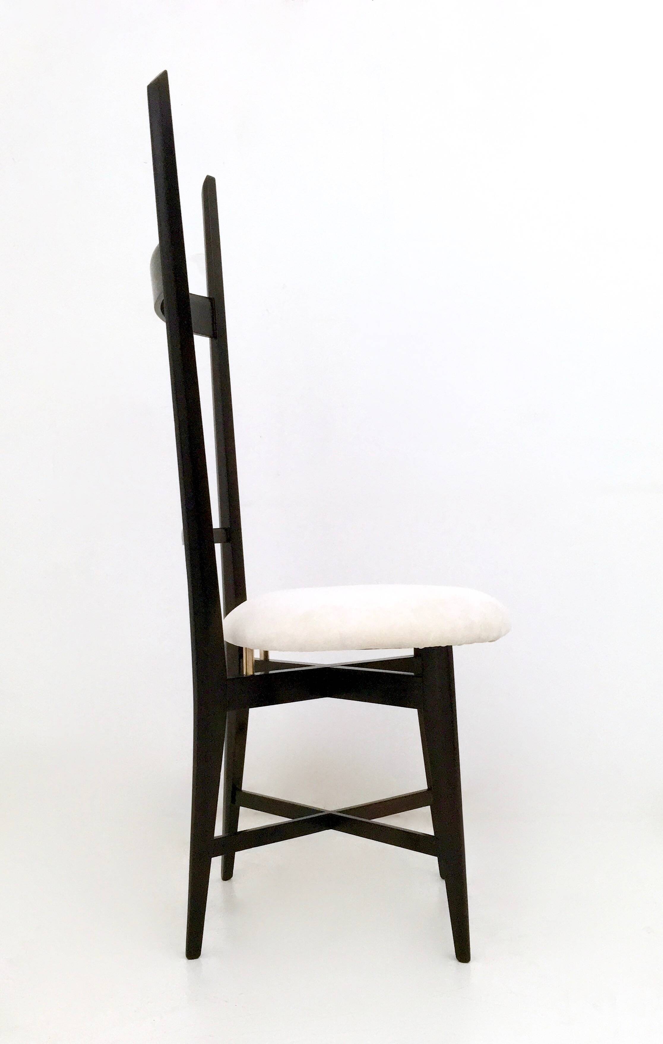 Pair of Black and White Chiavarine Chairs in the Style of Ico Parisi, Italy