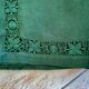 Convent tablecloth and its 4 openwork towels tinted fir green - 115x115cm -mixed linen & cotton