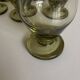 Set of 7 modernist lime green stemmed glasses 1950