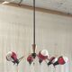 Chandelier with 6 lights in Stilnovo style and Murano glass - 1950s