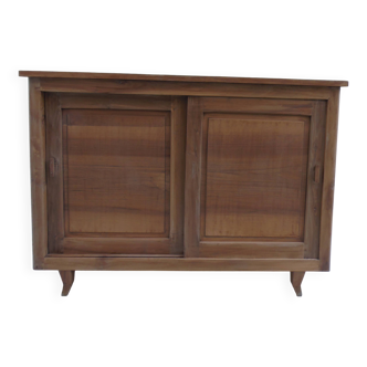 Vintage wooden buffet with a waxed finish, 2 sliding doors.