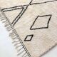 White Moroccan rug decorated size 250cmx150cm