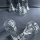 6 old blown and cut bistro glasses