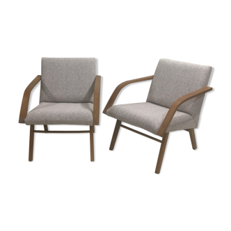 Pair of reupholstered czech armchairs
