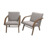 Pair of reupholstered czech armchairs