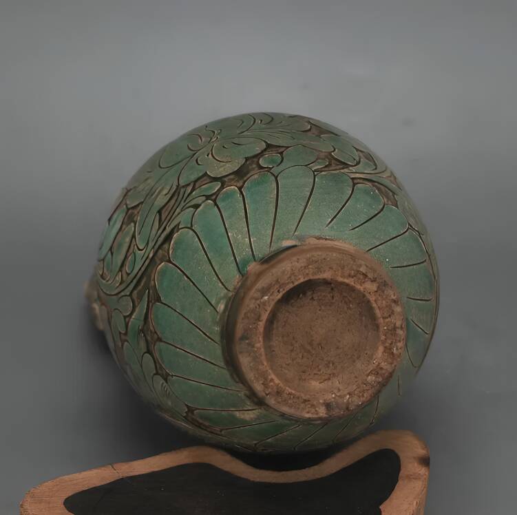 Antique Celadon Porcelain Vase with Floral Design, Ming Dynasty Vintage Vase