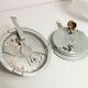 Pair of white opaline ceiling lamps