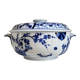 Large soup tureen Creil & Montereau in blue ironstone, "Japan" service.