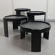 Tables gigognes noires par Gianfranco Frattini pour Cassina