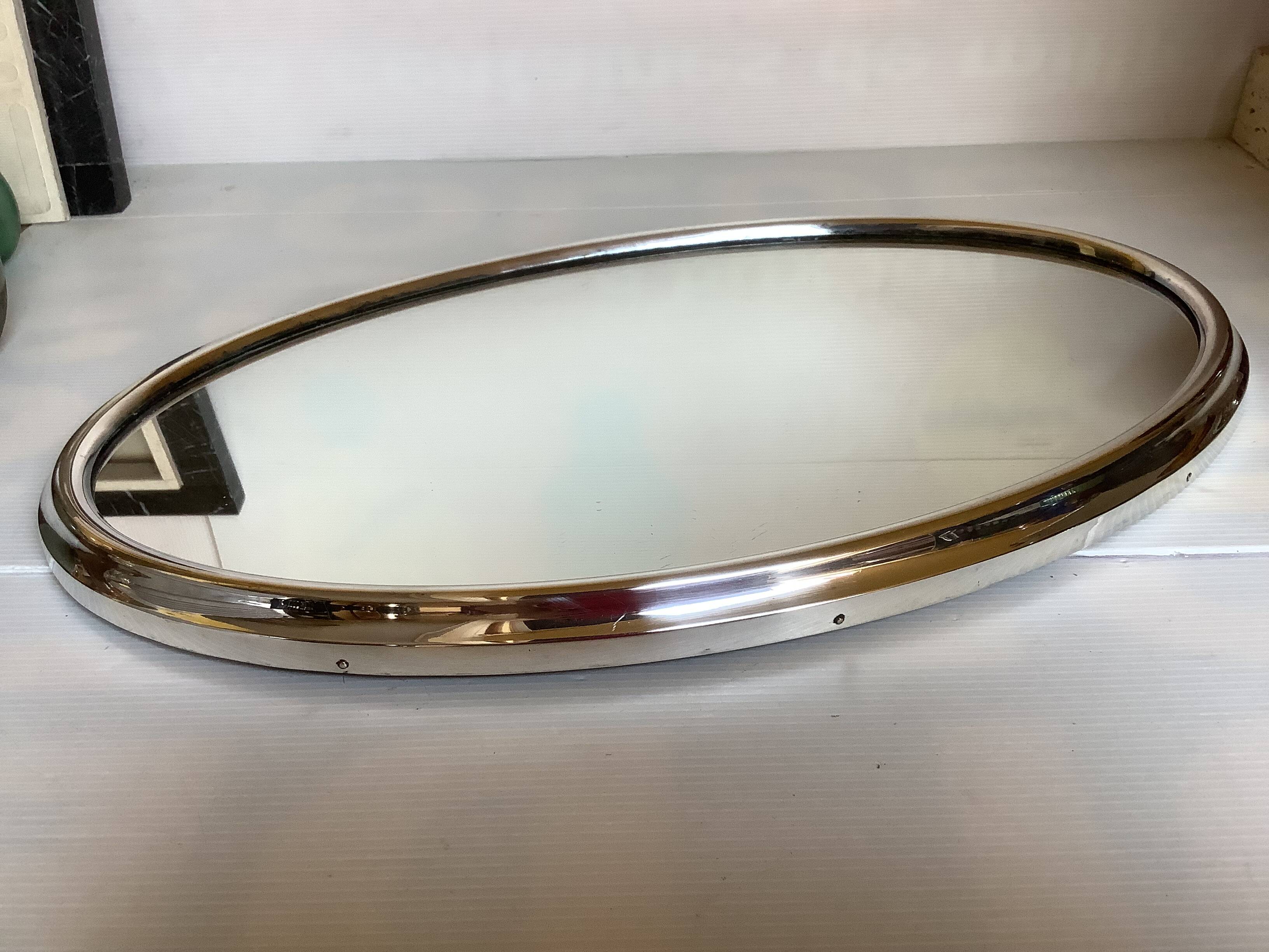 Surtout de table miroir centre de table métal argenté Sivar