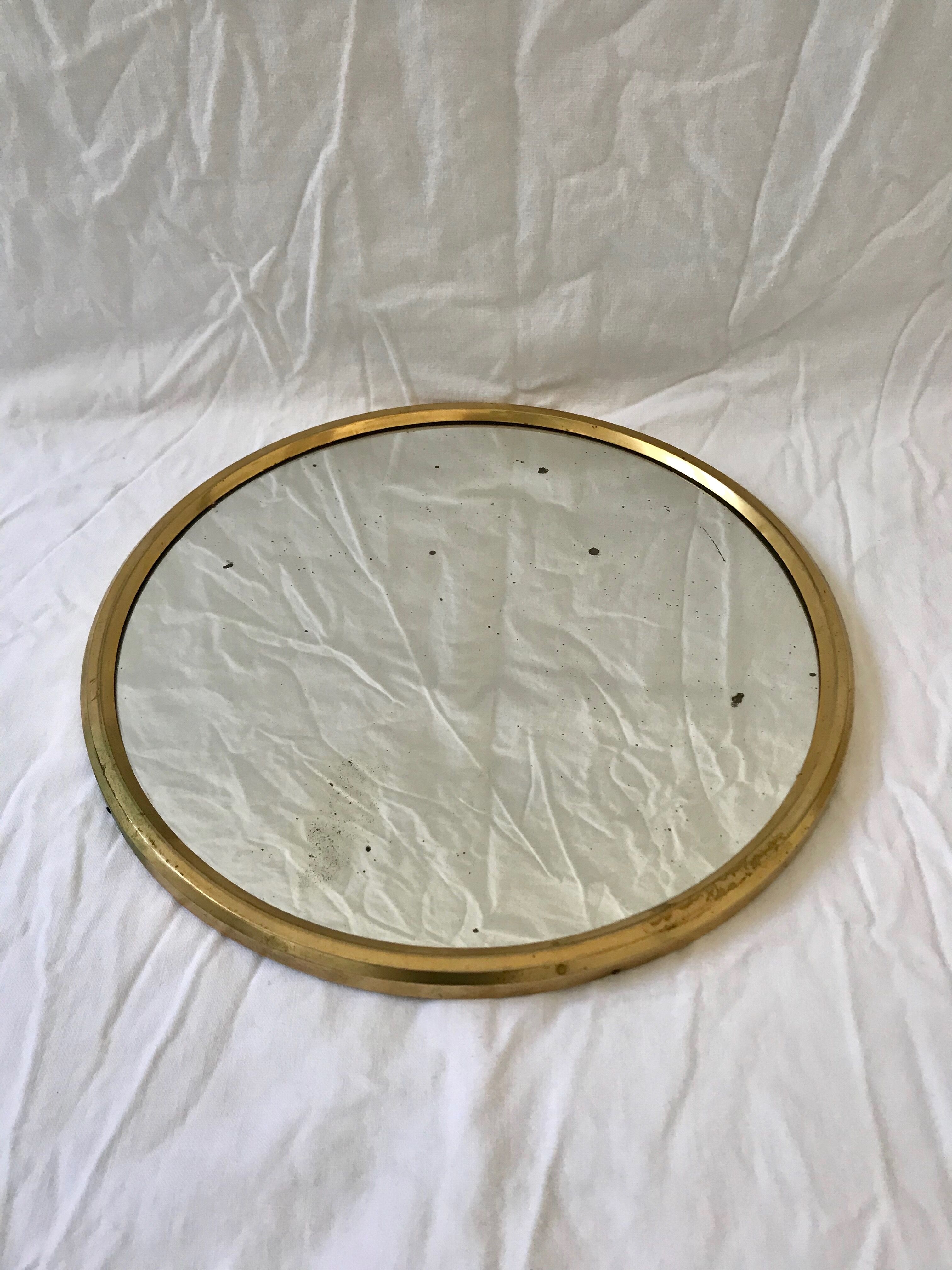 Mirror round brass 50 -  27x27cm