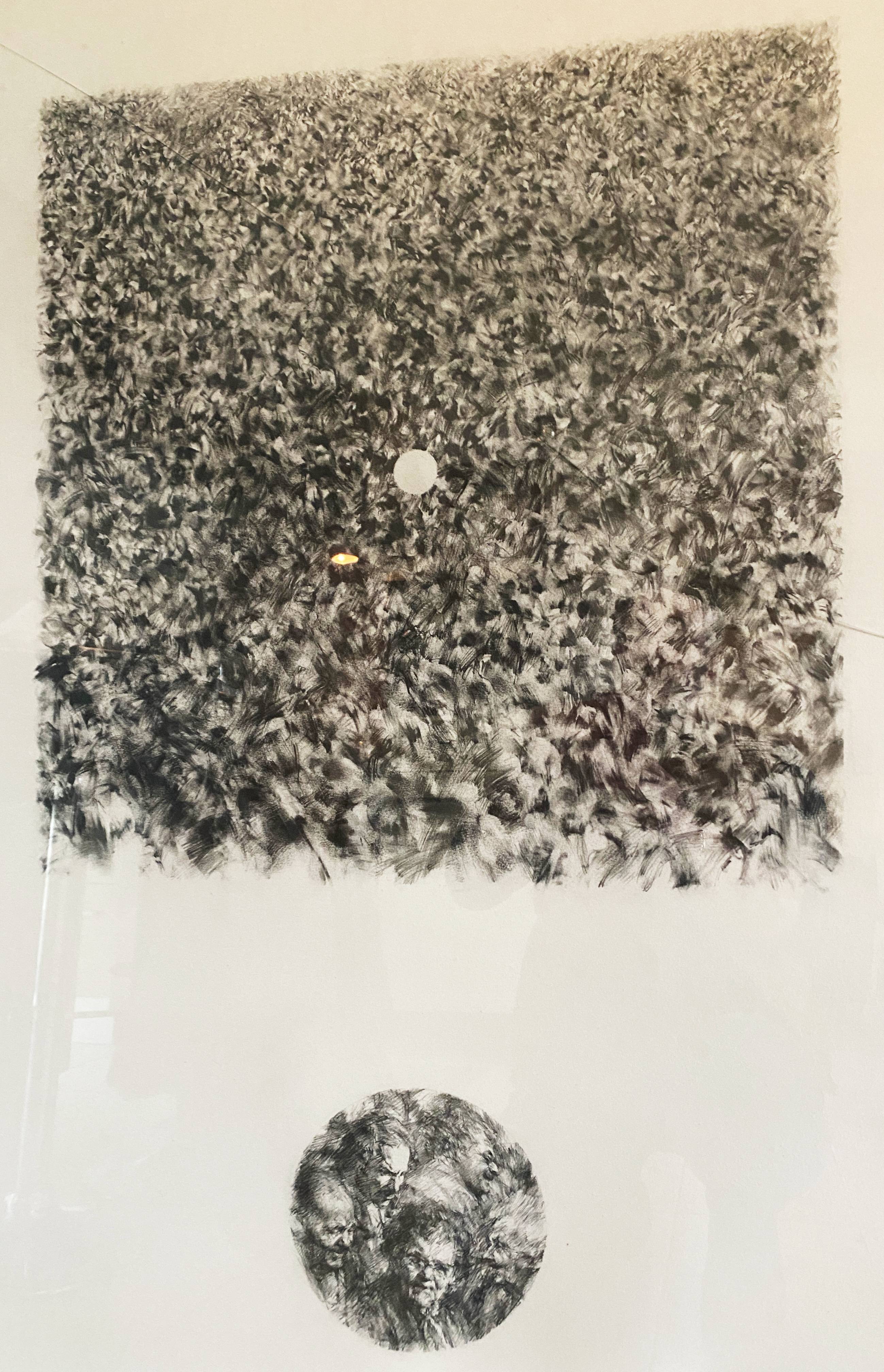 Lithograph 1882 "Foule" signed by Michel Houssin (born in 1941)