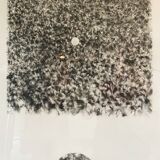 Lithograph 1882 "Foule" signed by Michel Houssin (born in 1941)