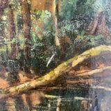Tree landscape in the forest, oil on canvas