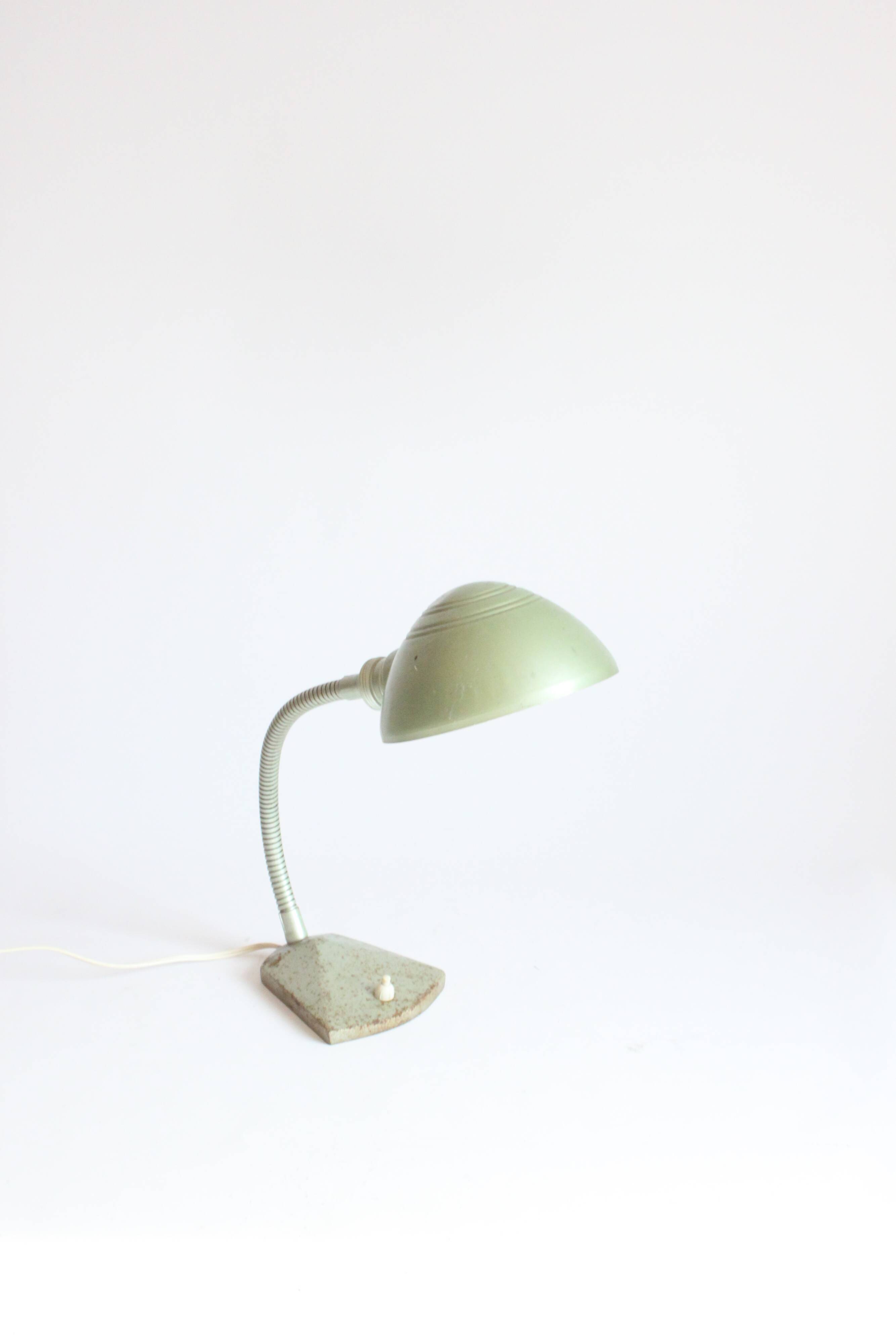 Art deco Gooseneck Desk Lamp By Erpé, Belgium 1930S