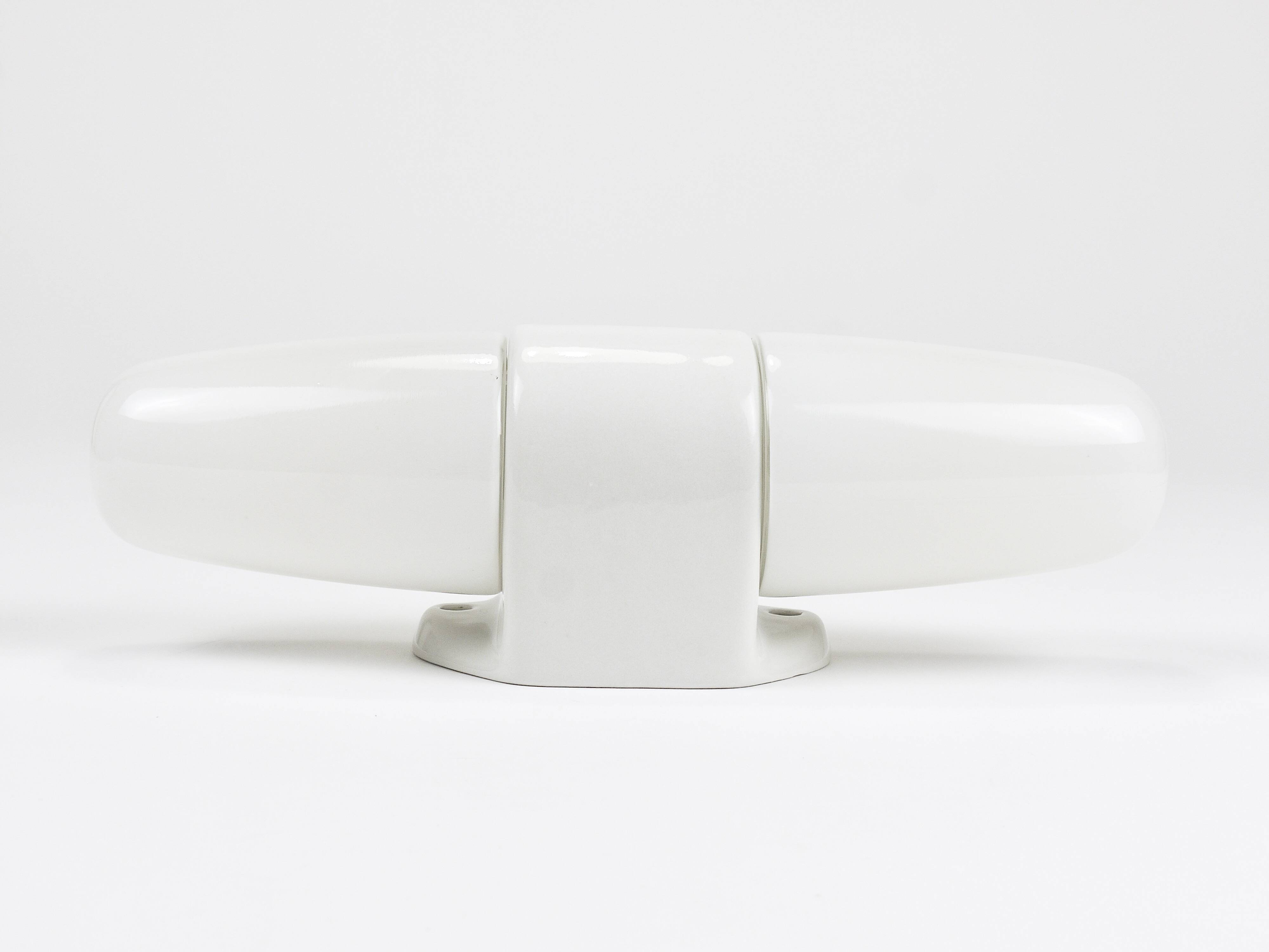 Wilhelm Wagenfeld Bauhaus White Double Sconce Wall Light, Germany, 1950s
