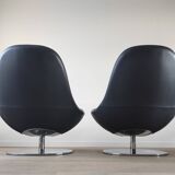 Pair of Tirup Ikea leather armchairs