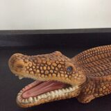 Empty vintage ceramic crocodile pocket