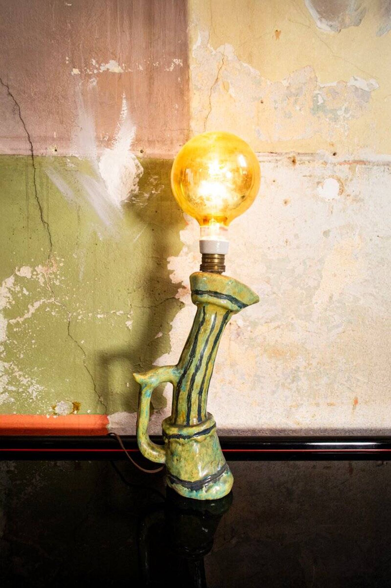 Lampe sculpturale en céramique, Italie, années 60
