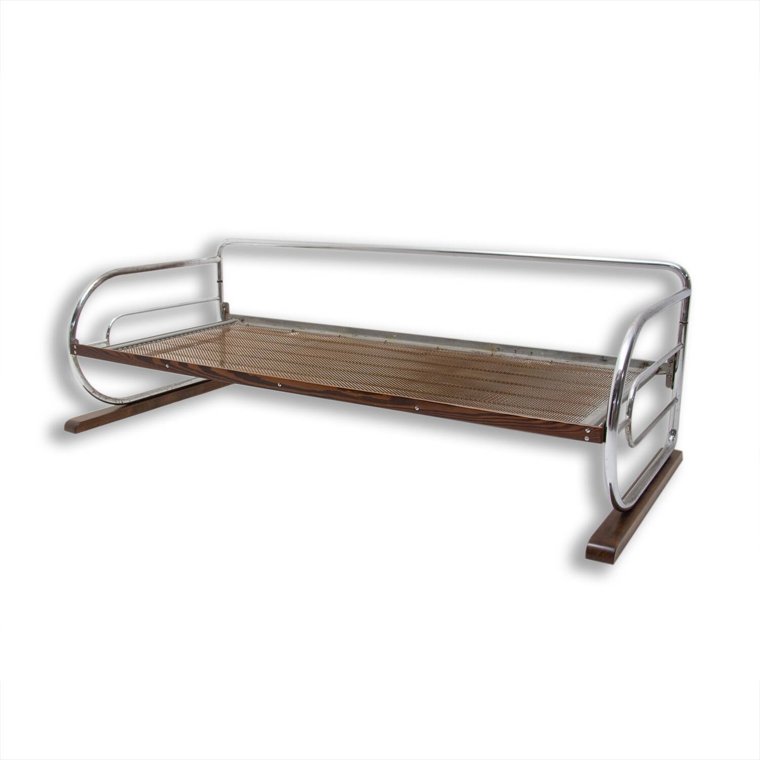 Canapé Bauhaus chromé par Hynek Gottwald, Bohême, années 1930