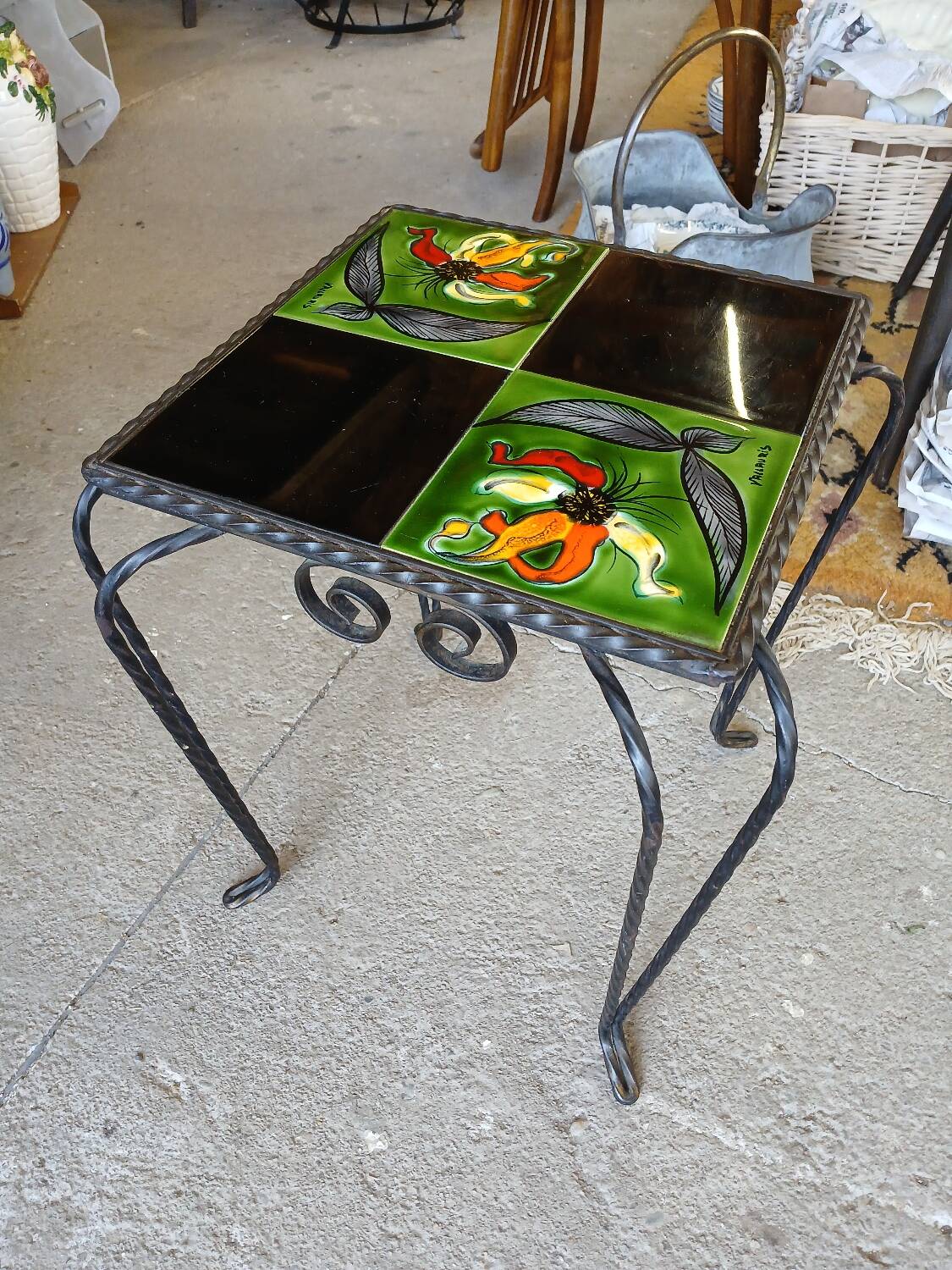 Vintage wrought iron table Vallauris