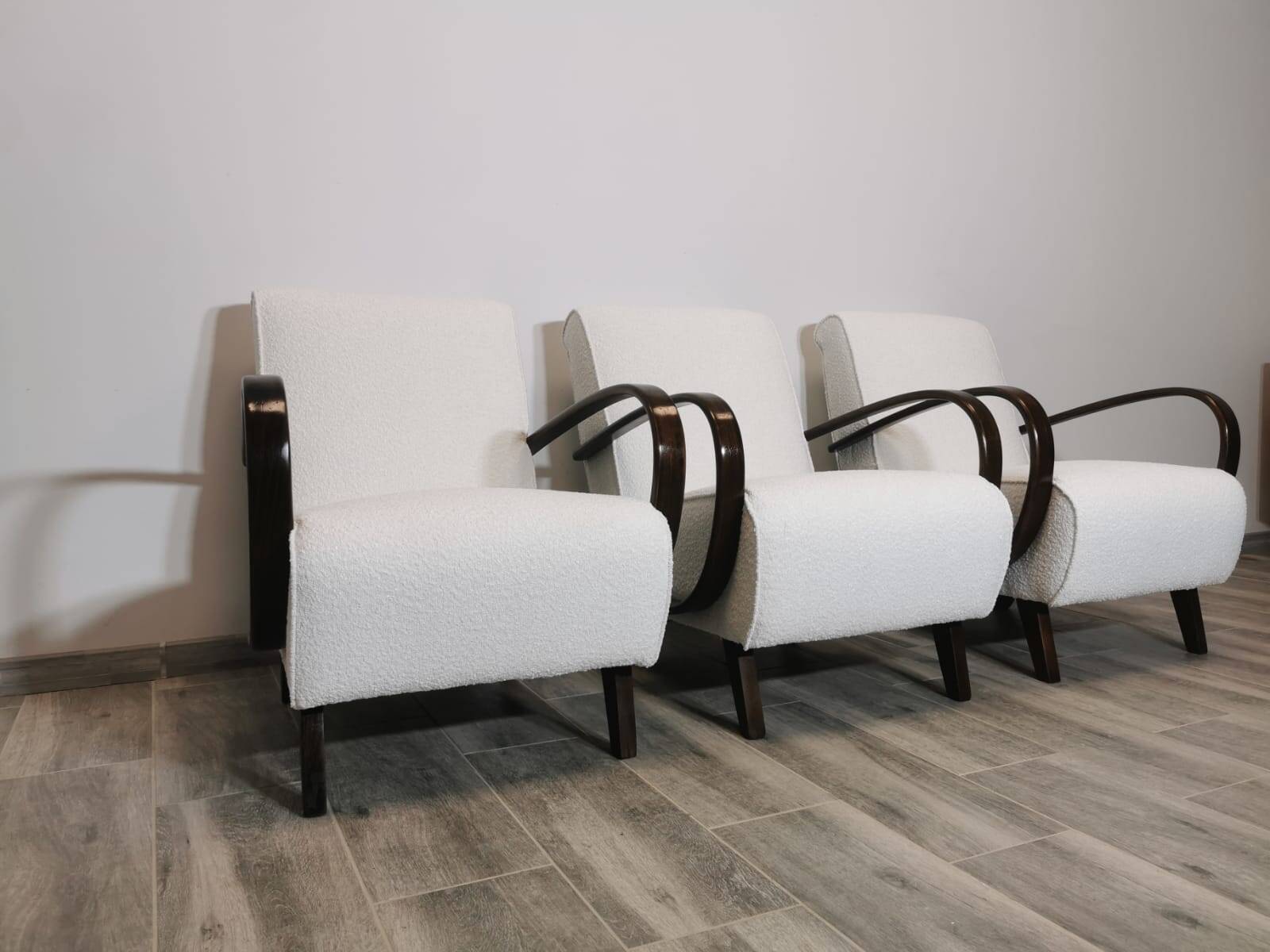 Set de 3 fauteuils par Jindrich Halabala, 1940s