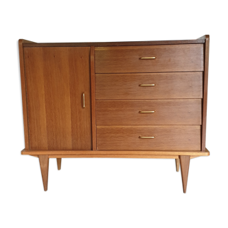 Vintage chest of drawers four drawers, one door