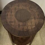 Round pedestal table / side table in wood marquetry